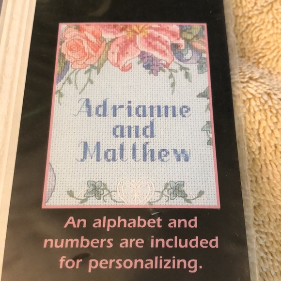 NIP Dimensions Floral Trellis Wedding Record 8x14” counted cross stitch - Picture 5 of 7